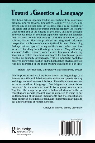 Produktbild: Toward A Genetics of Language