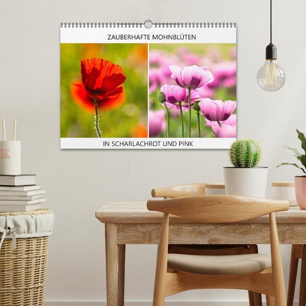 Produktbild: ZAUBERHAFTE MOHNBL&Uuml;TEN IN SCHARLACHROT UND PINK (Wandkalender 2026 DIN A3 quer), CALVENDO Monatskalender