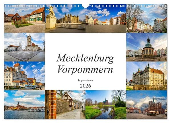 Produktbild: Mecklenburg Vorpommern Impressionen (Wandkalender 2026 DIN A3 quer), CALVENDO Monatskalender