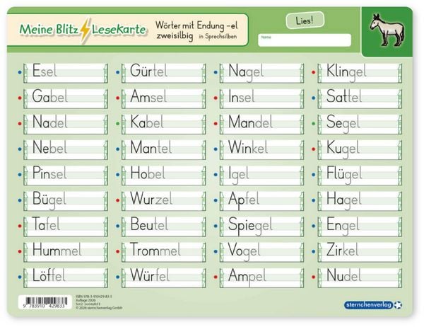 Produktbild: Meine Blitzlesekarten Set 2 zur Lesef&ouml;rderung (4 Lerntafeln mit Stift)