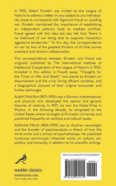 Produktbild: Why War? A Correspondence Between Albert Einstein and Sigmund Freud (Warbler Classics Annotated Edition)