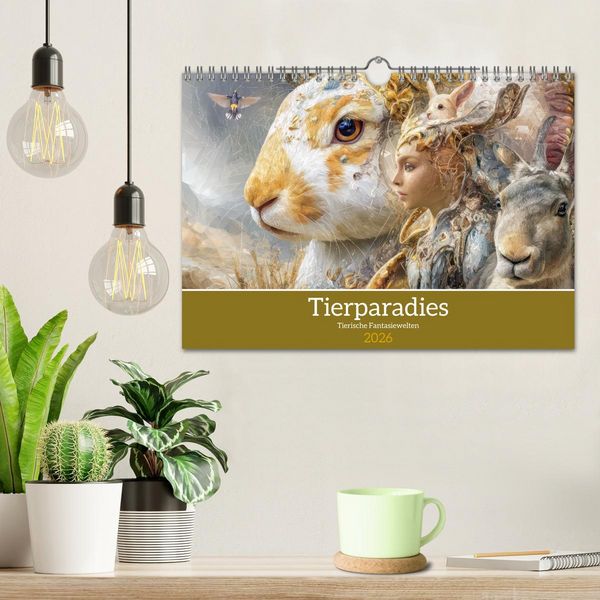 Produktbild: Tierparadies - Tierische Fantasiewelten (Wandkalender 2026 DIN A4 quer), CALVENDO Monatskalender