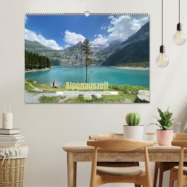 Produktbild: Alpenauszeit - Schweizer Bergsommermomente f&uuml;r die Seele (Wandkalender 2026 DIN A2 quer), CALVENDO Monatskalender
