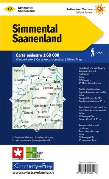 Produktbild: Simmental Saanenland Nr. 17 Wanderkarte 1:60 000