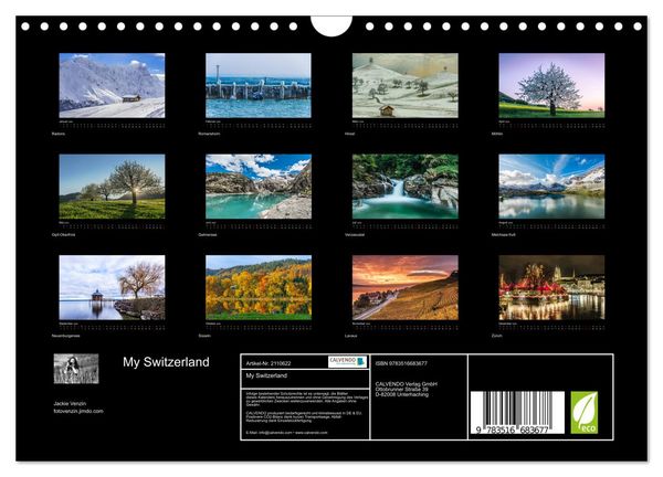 Produktbild: My Switzerland (Wandkalender 2026 DIN A4 quer), CALVENDO Monatskalender