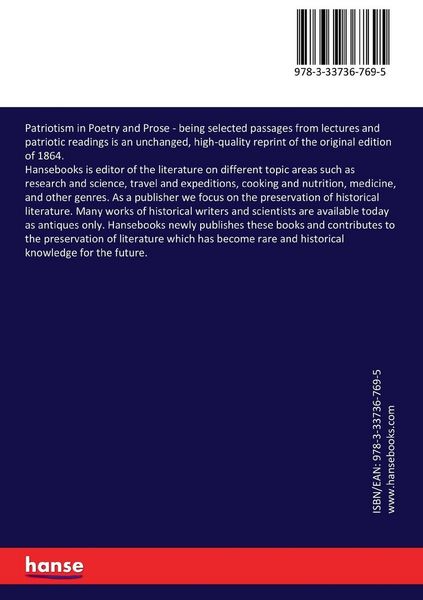 Produktbild: Patriotism in Poetry and Prose