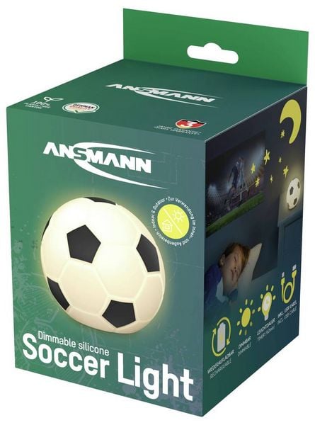 Produktbild: Ansmann LED-Silikonlicht Fu&szlig;ball wiederaufladbar 1800-0099 LED-Leuchtkugel, LED-Nachtlicht LED