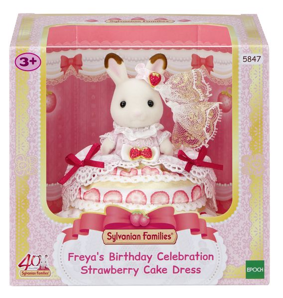 Produktbild: Sylvanian Families 5847 - 40. Jubil&auml;um: Freya im Erdbeer-Geburtstagskleid, Spielfigur