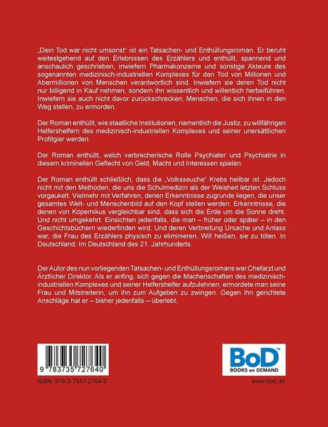 Produktbild: Dein Tod war nicht umsonst