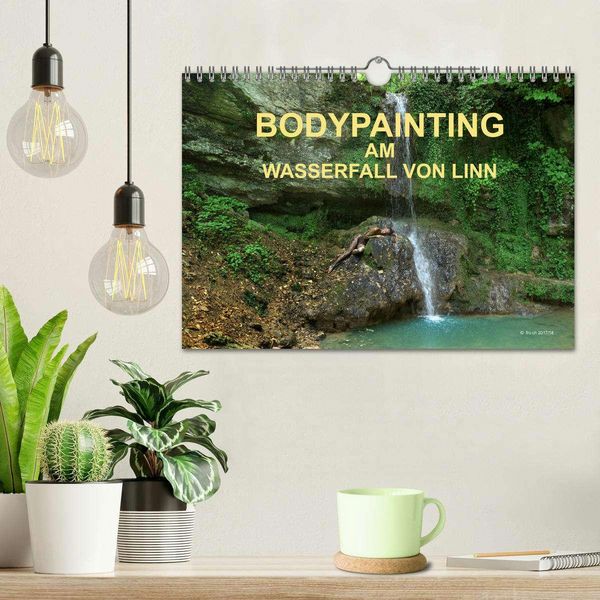 Produktbild: BODYPAINTING AM WASSERFALL VON LINN (Wandkalender 2026 DIN A4 quer), CALVENDO Monatskalender