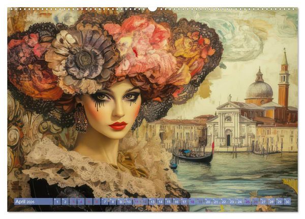 Produktbild: Pr&auml;chtiger venezianischer Stil - Mit surrealer Note (Wandkalender 2026 DIN A2 quer), CALVENDO Monatskalender