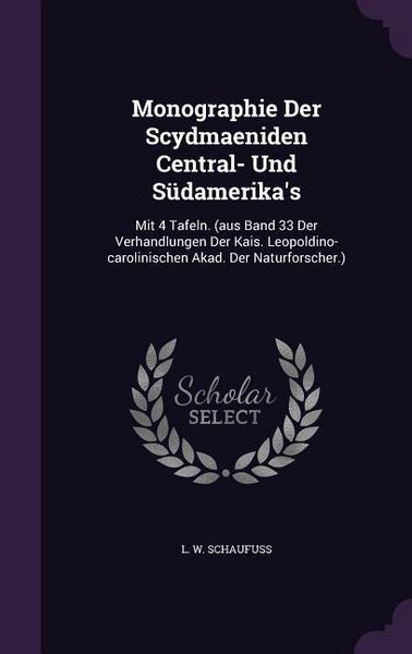 Produktbild: Monographie Der Scydmaeniden Central- Und S&uuml;damerika's