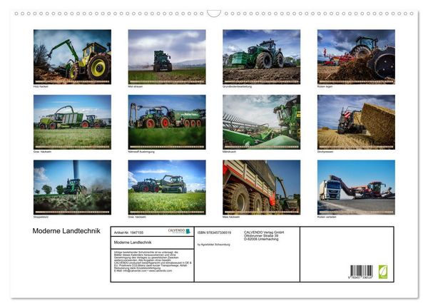 Produktbild: Moderne Landtechnik (Wandkalender 2026 DIN A2 quer), CALVENDO Monatskalender
