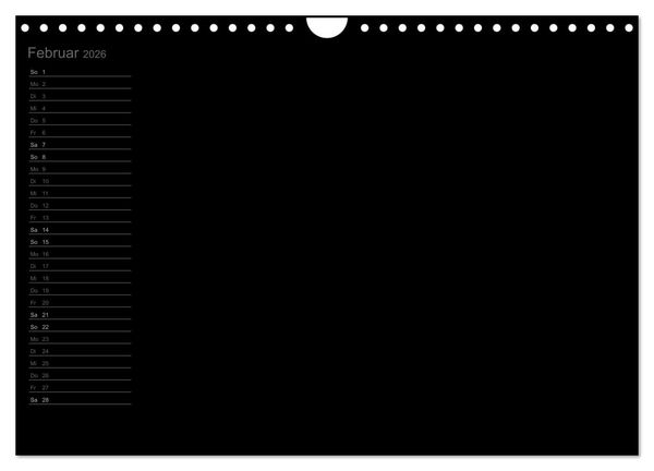 Produktbild: Bastel-Geburtstagskalender schwarz / Geburtstagskalender (Wandkalender 2026 DIN A4 quer), CALVENDO Monatskalender