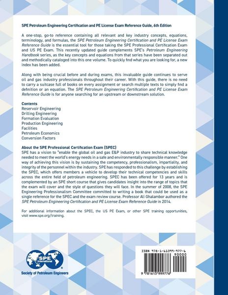 Produktbild: SPE Petroleum Engineering Certification and PE License Exam Reference Guide, Sixth Edition