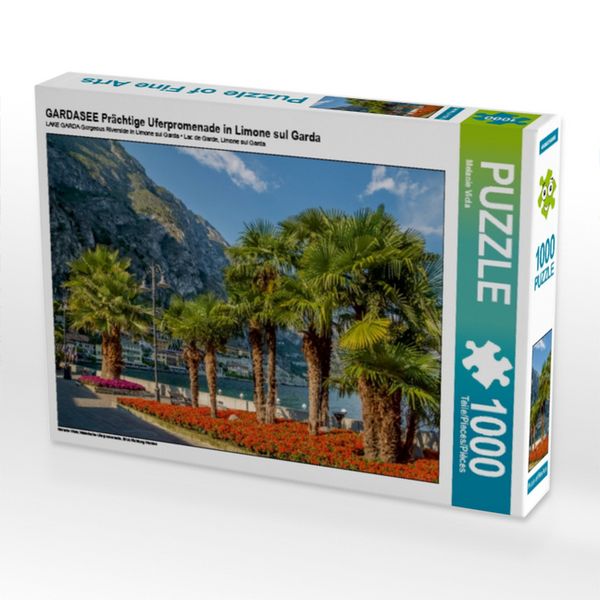 Produktbild: CALVENDO Puzzle GARDASEE Pr&auml;chtige Uferpromenade in Limone sul Garda | 1000 Teile Lege-Gr&ouml;&szlig;e 64x48cm Foto-Puzzle f&uuml;r gl&uuml;ckliche Stunden