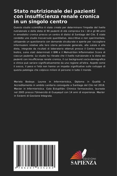 Produktbild: Stato nutrizionale dei pazienti con insufficienza renale cronica in un singolo centro