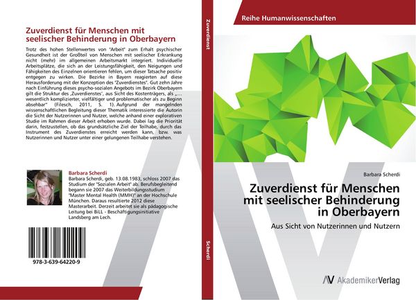 Zuverdienst für Menschen mit seelischer Behinderung in Oberbayern, Taschenbuch von Barbara Scherdi, AV Akademikerverlag, 9783639642209