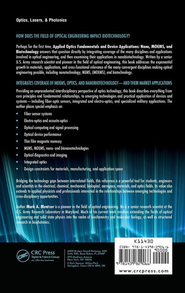 Produktbild: Applied Optics Fundamentals and Device Applications