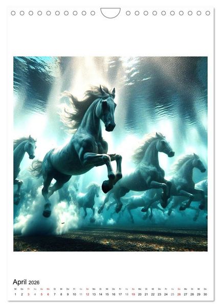 Produktbild: Pferde unter Wasser - Saddle up, die Tauchfahrt beginnt (Wandkalender 2026 DIN A4 hoch), CALVENDO Monatskalender