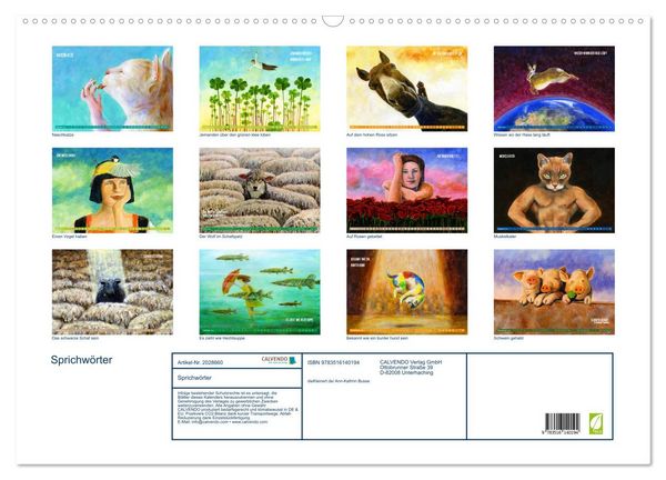 Produktbild: Sprichw&ouml;rter (Wandkalender 2026 DIN A2 quer), CALVENDO Monatskalender