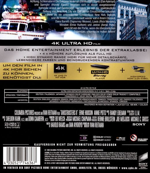 Produktbild: Ghostbusters 2 - Sie sind zur&uuml;ck (4K Ultra UHD)