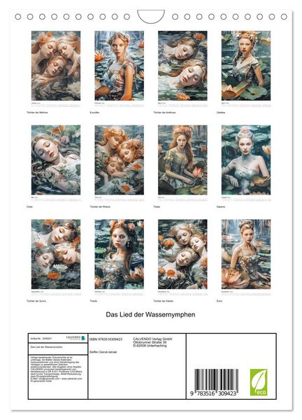 Produktbild: Das Lied der Wassernymphen (Wandkalender 2026 DIN A4 hoch), CALVENDO Monatskalender