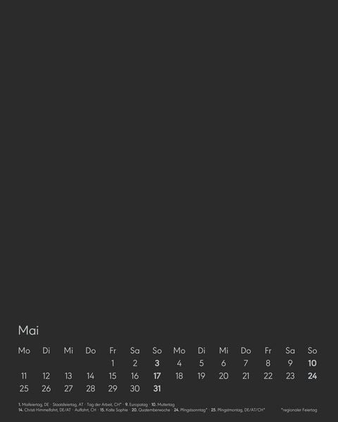 Produktbild: Kreativ-Kalender Tischaufsteller hoch schwarz 2026 - 16 x 20 - Foto, Malen, Basteln A4 - datiert - Kreativkalender - Foto-Kalender - Alpha Edition