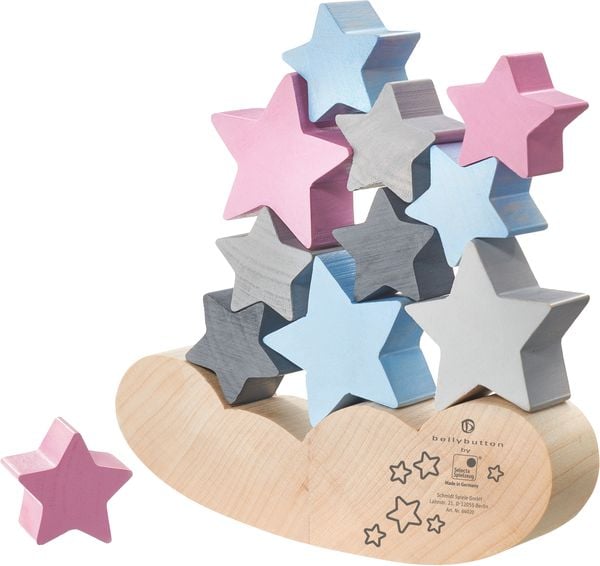 Selecta 64020 - bellybutton, Sternenhimmel, Stapelspiel, Holz, 12-teilig