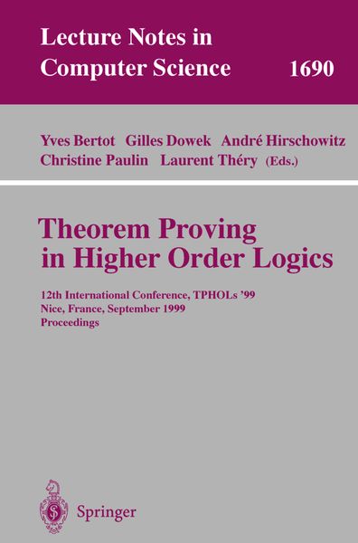 Produktbild: Theorem Proving in Higher Order Logics