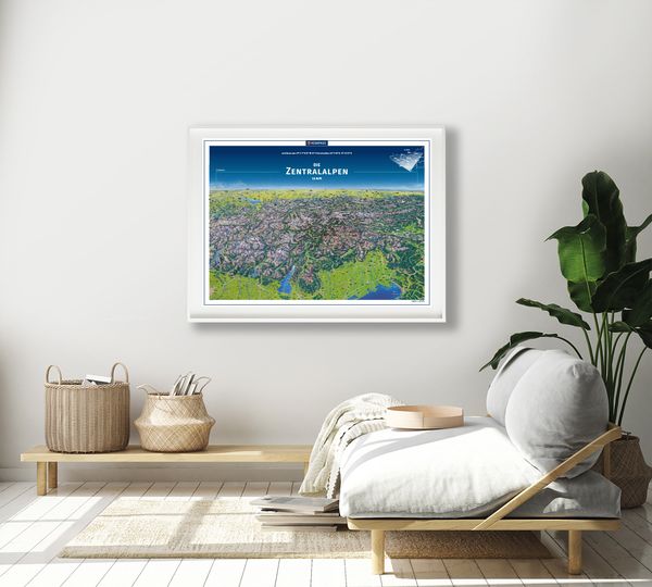 Produktbild: KOMPASS Panorama Die Zentralalpen, Le Alpi, Poster