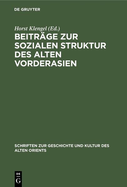 Produktbild: Beitr&auml;ge zur sozialen Struktur des Alten Vorderasien