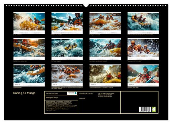Produktbild: Rafting f&uuml;r Mutige (Wandkalender 2026 DIN A2 quer), CALVENDO Monatskalender