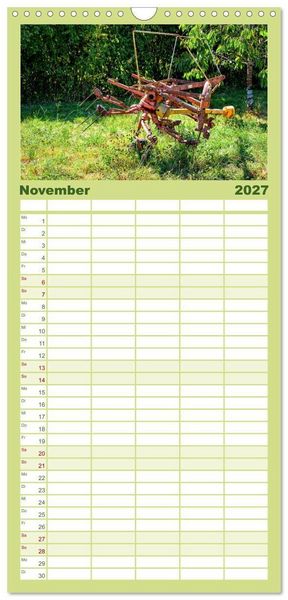Produktbild: Familienplaner 2027 - Landmaschinen im Dornr&ouml;schenschlaf mit 5 Spalten (Wandkalender, 21 x 45 cm) CALVENDO