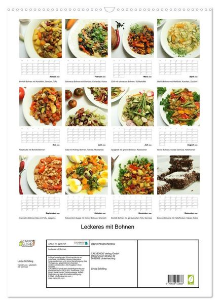 Produktbild: Leckeres mit Bohnen (Wandkalender 2026 DIN A2 hoch), CALVENDO Monatskalender