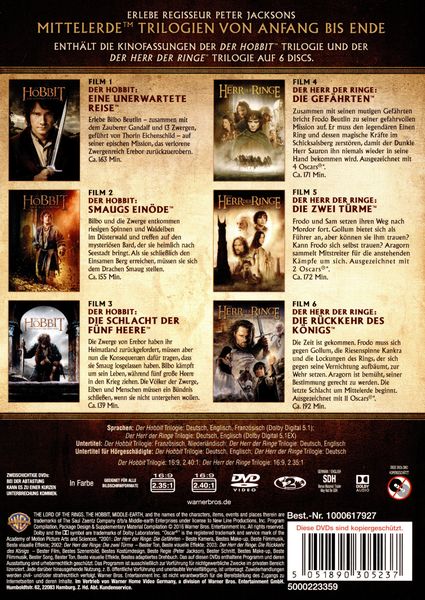 Produktbild: Mittelerde Collection [6 DVDs]