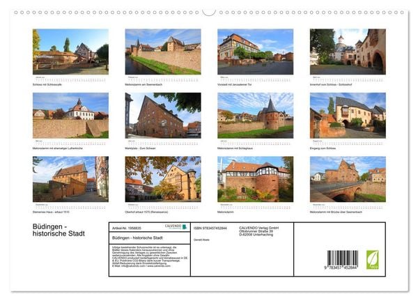 Produktbild: B&uuml;dingen - historische Stadt (hochwertiger Premium Wandkalender 2026 DIN A2 quer), Kunstdruck in Hochglanz