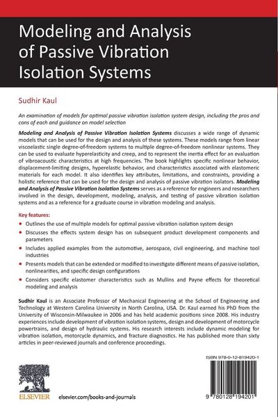 Produktbild: Kaul, S: Modeling and Analysis of Passive Vibration Isolatio