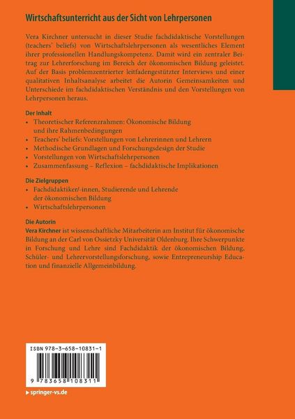 Produktbild: Wirtschaftsunterricht aus der Sicht von Lehrpersonen