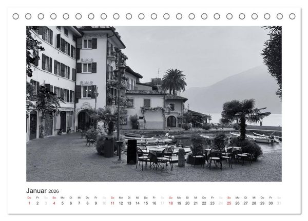 Produktbild: Limone sul Garda schwarzwei&szlig; (Tischkalender 2026 DIN A5 quer), CALVENDO Monatskalender