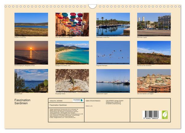 Produktbild: Faszination Sardinien (Wandkalender 2026 DIN A3 quer), CALVENDO Monatskalender
