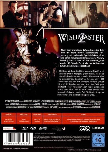 Produktbild: Wishmaster 2 - Das B&ouml;se stirbt nie (uncut)