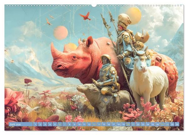 Produktbild: Tierparadies - Tierische Fantasiewelten (hochwertiger Premium Wandkalender 2026 DIN A2 quer), Kunstdruck in Hochglanz