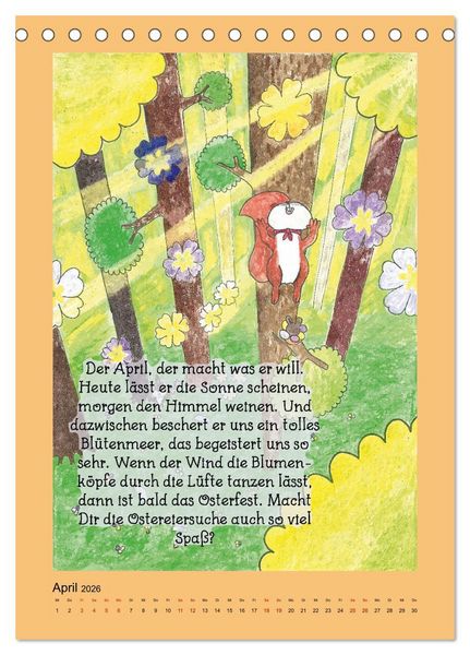 Produktbild: Tobi und das Jahr (Tischkalender 2026 DIN A5 hoch), CALVENDO Monatskalender