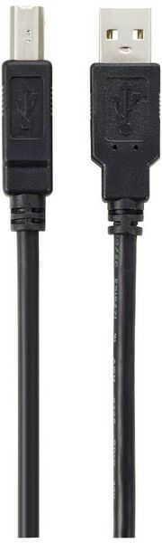 Produktbild: Renkforce USB-Kabel USB 2.0 USB-A Stecker, USB-B Stecker 10.00 m Schwarz Geflechtschirm RF-5770782
