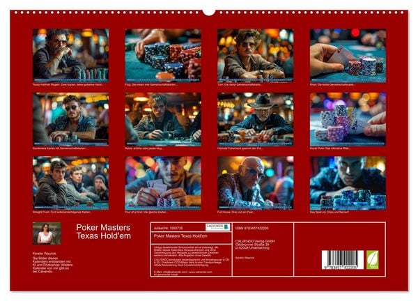 Produktbild: Poker Masters Texas Hold'em (hochwertiger Premium Wandkalender 2026 DIN A2 quer), Kunstdruck in Hochglanz