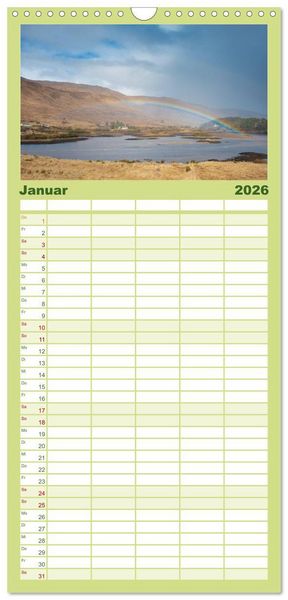 Produktbild: Familienplaner 2026 - Irland. Wild Atlantic Views. mit 5 Spalten (Wandkalender, 21 x 45 cm) CALVENDO