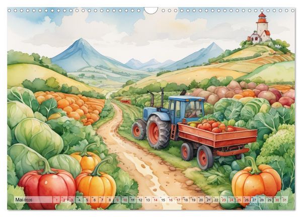 Produktbild: Gem&uuml;siges - Reise ins Land des Gem&uuml;ses (Wandkalender 2026 DIN A3 quer), CALVENDO Monatskalender