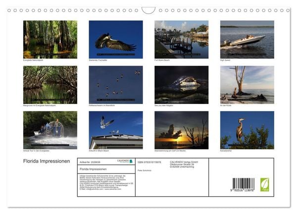 Produktbild: Florida Impressionen (Wandkalender 2026 DIN A3 quer), CALVENDO Monatskalender