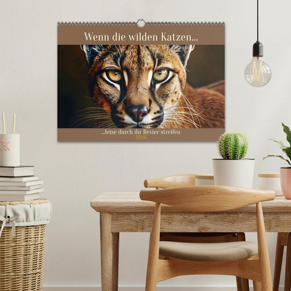 Produktbild: Wenn die wilden Katzen leise durch ihr Revier streifen (Wandkalender 2026 DIN A3 quer), CALVENDO Monatskalender